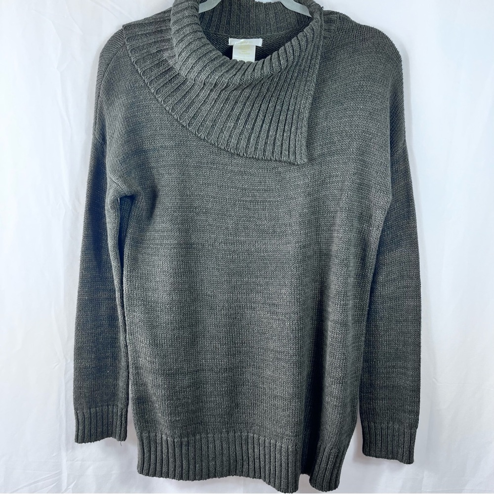 MADDY S women’s S Sweater asymmetrical cowl neck Normcore Gray capsule Wardrobe